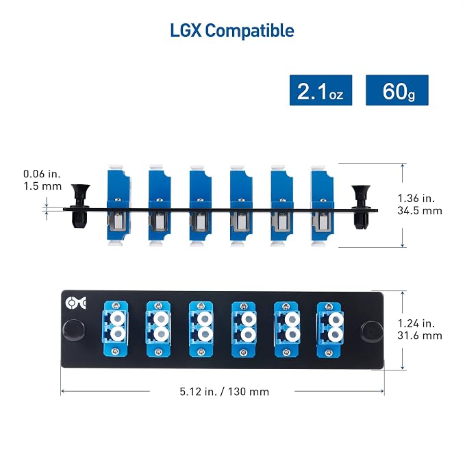 Cable Matters 12 Fibers LC to LC OS2 Single Mode Fiber Patch Panel - Image 7
