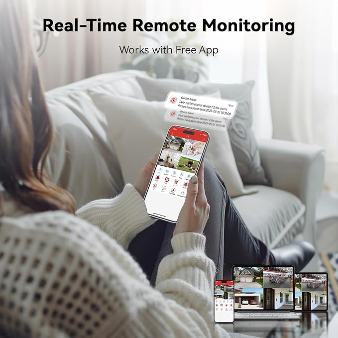 Wired Security Camera System Outdoor, 4 Channel 5MP Lite AHD TVI DVR Recorder - Image 6