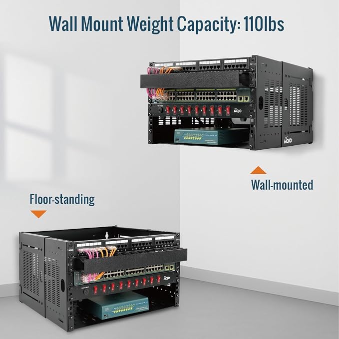 Tecmojo 4U Wall Mount Network Rack, Fits Shallow IT Equipments, 110 lbs Capacity - Image 3