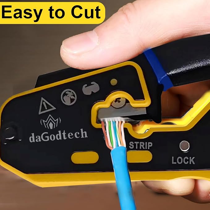 RJ45 Ethernet Network Tool Kit, Pass Through Cat6 Crimping Tool - Image 3
