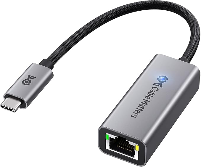 Cable Matters USB C to 5Gb Ethernet Adapter, 5 Gigabit Network Speed, USB C to by CableMatters