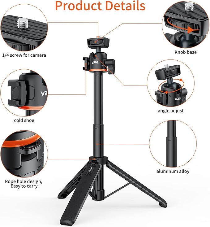 VRIG 21.6" Extension Pole Tripod - Image 3