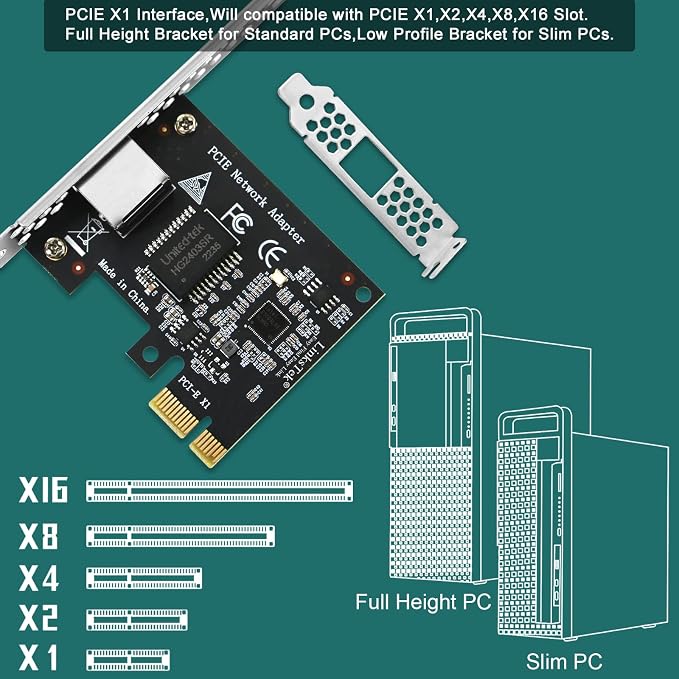 PCI Express X1 Interface to 2.5GbE RJ45 Ports Network Adapter - Image 6