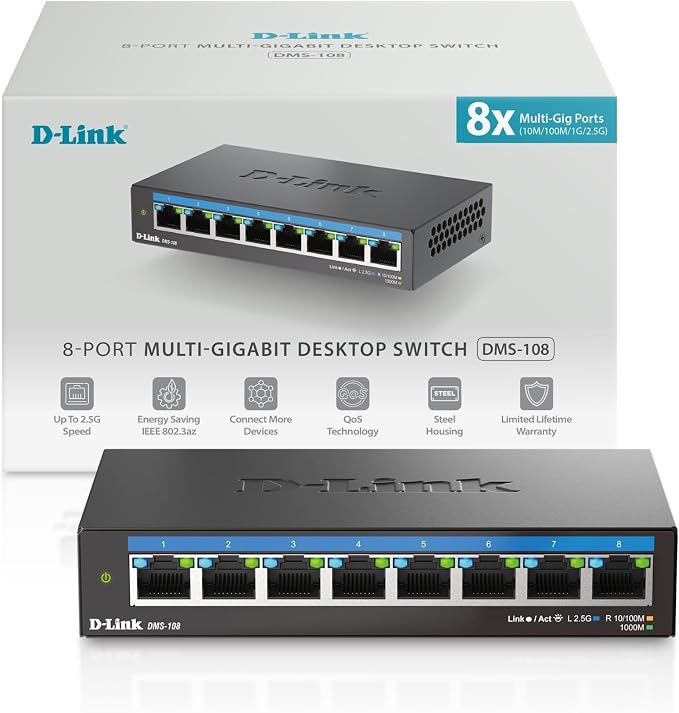 D-Link 8-Port 2.5GB Unmanaged Gaming Switch by D-Link