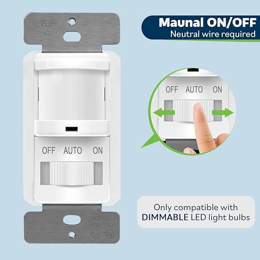 TOPGREENER in Wall PIR Motion Sensor Light Switch, Single Pole Occupancy Sensor - Image 3