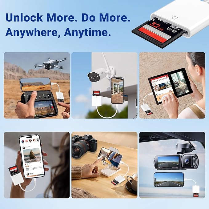 USB C SD Memory Card Reader, Type C Camera Adapter Trail Viewer - Image 4