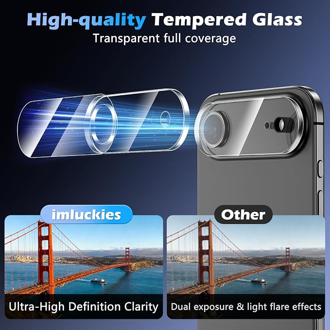 imluckies 3 Pack for iPhone 17 Air 6.5" Camera Lens Protector, HD Clear - Image 3