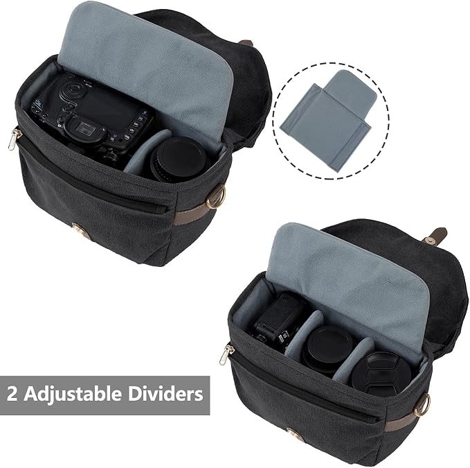 BAGSMART Camera Bag, SLR DSLR Canvas Crossbody Camera Case, Compact Camera - Image 2