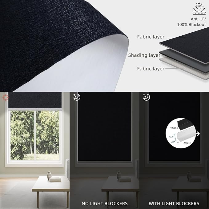SmartWings Motorized 100% Blackout Shades Blinds, Custom Size, Cordless Window - Image 3
