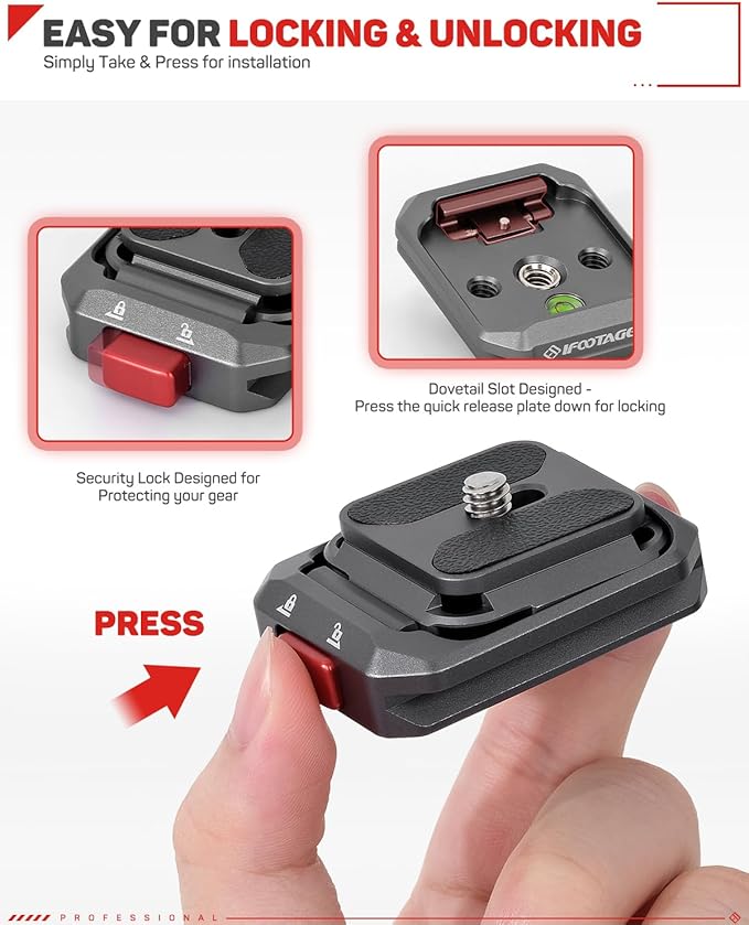 IFOOTAGE Q38 Quick Release Plate, Camera Quick Release Tripod Mount Adapter - Image 2