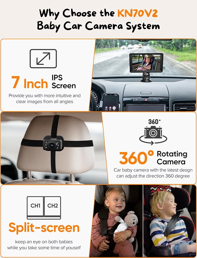 Baby Car Camera for 2 Kids - Image 2