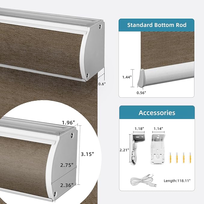 SmartWings Motorized Light Filtering Shades, Work - Image 6