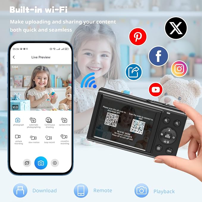 5K Digital Camera for Photography, 80MP Dual Screen Vlogging Camera for YouTube - Image 3