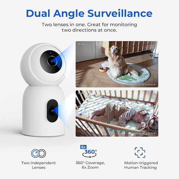 IMILAB 3K+3K Security Camera Indoor, Dual Lens Pet/Dog/Baby Camera - Image 3