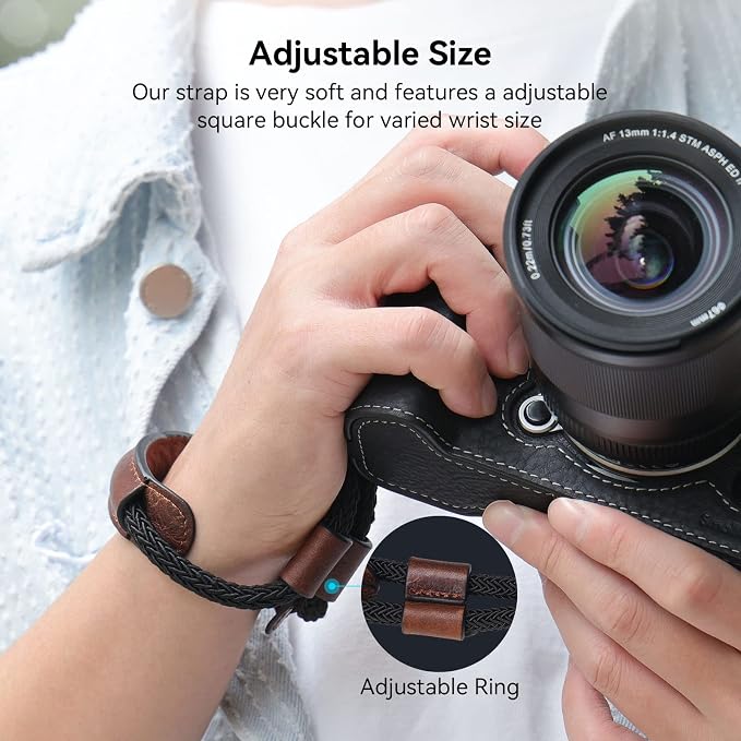 SMALLRIG Camera Wrist Strap, Vintage Leather Camera Hand Strap - Image 7