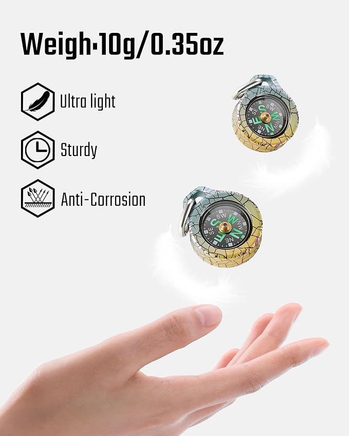 MecArmy Mini Titanium/Brass Compass, Waterproof IPX5 Pocket Compass - Image 4