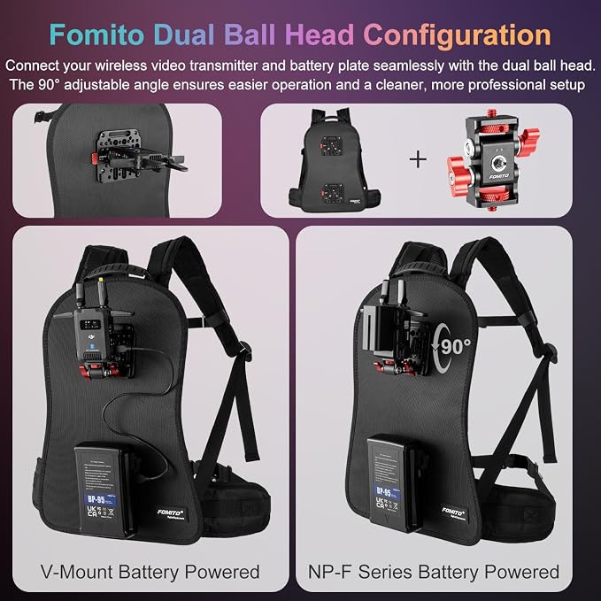 FOMITO BB-03 V-Mount Battery Backpack Vest, Man-Portable Camera Rig - Image 6