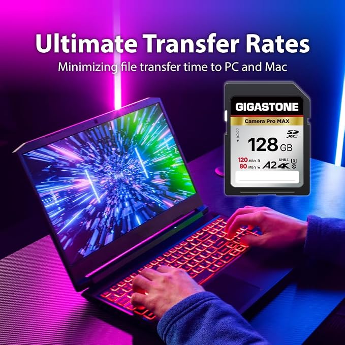 【5-Years Data Recovery】 GIGASTONE 128GB SD Card, 4K Camera Pro MAX, UHS-I A2 4K - Image 5