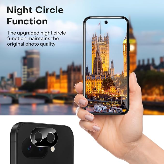 OMOTON 3+2 Pack for Google Pixel 9a Screen Protector 6.3 inch, 3 Pack Tempered - Image 5