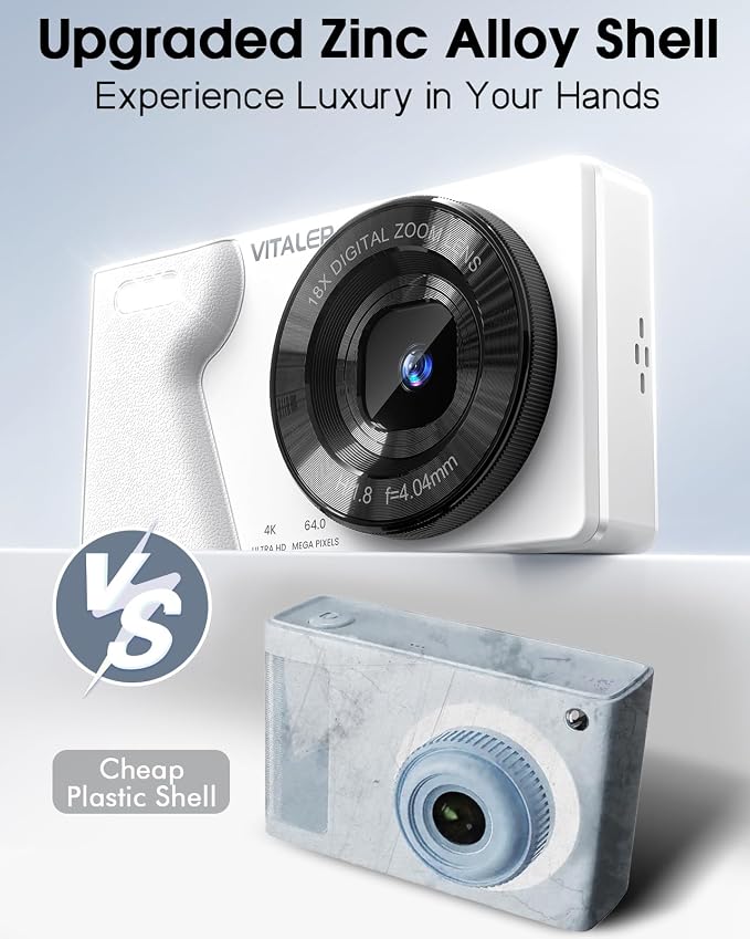 Digital Camera with Front Rear Lens, Autofocus 64MP 4K Camera - Image 4