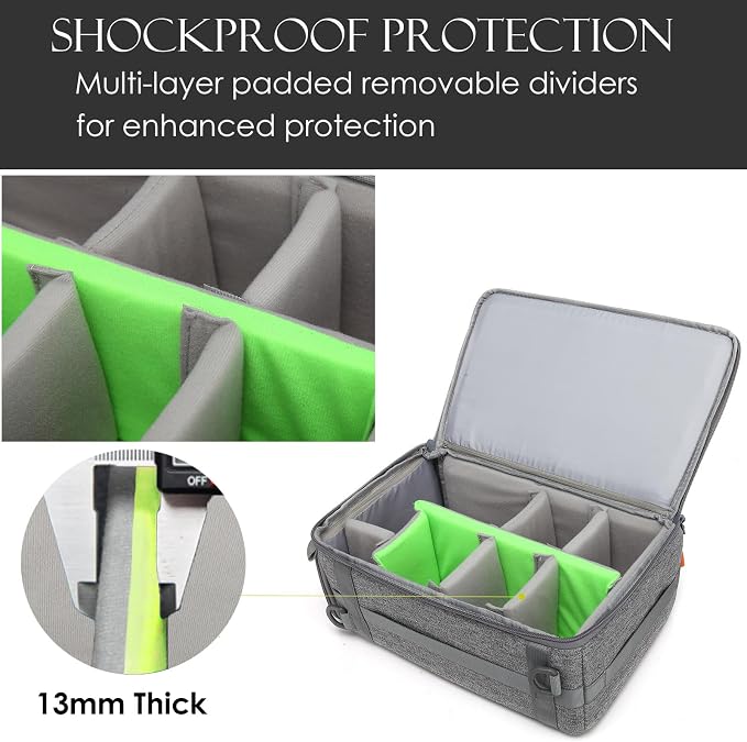Camera Insert Bag, Shockproof &Pressure-proof Dual Opening Padded Camera Lens - Image 7