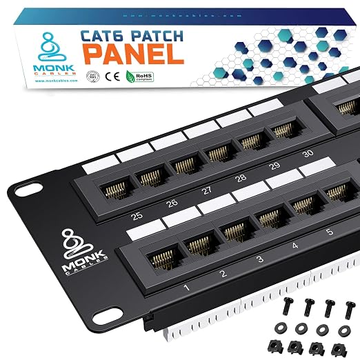 MONK CABLES | CAT6 Patch Panel | Puchdown | 48 Port by MONKCABLES