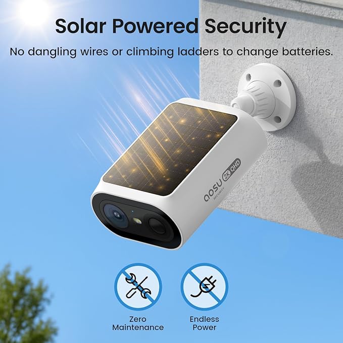 aosu Solar Security Cameras Wireless Outdoor, 2Mins DIY Installation, No - Image 6