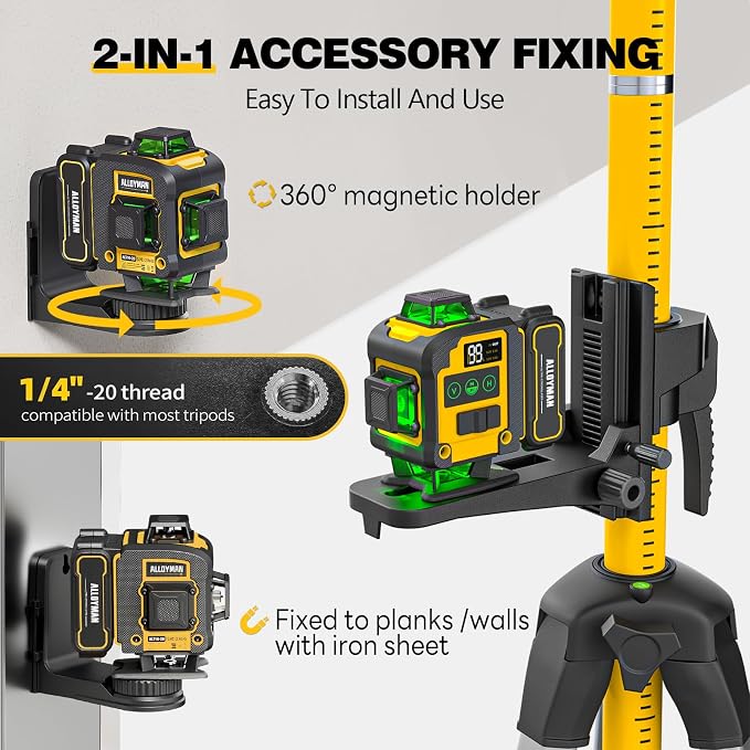 Alloyman 4x360°Self Leveling Laser Level, 12 Ft./3.7M Professional Laser Level - Image 7