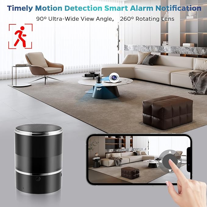 Security Camera Motion Activated Bluetooth Speaker, 270° Viewing Angle - Image 5