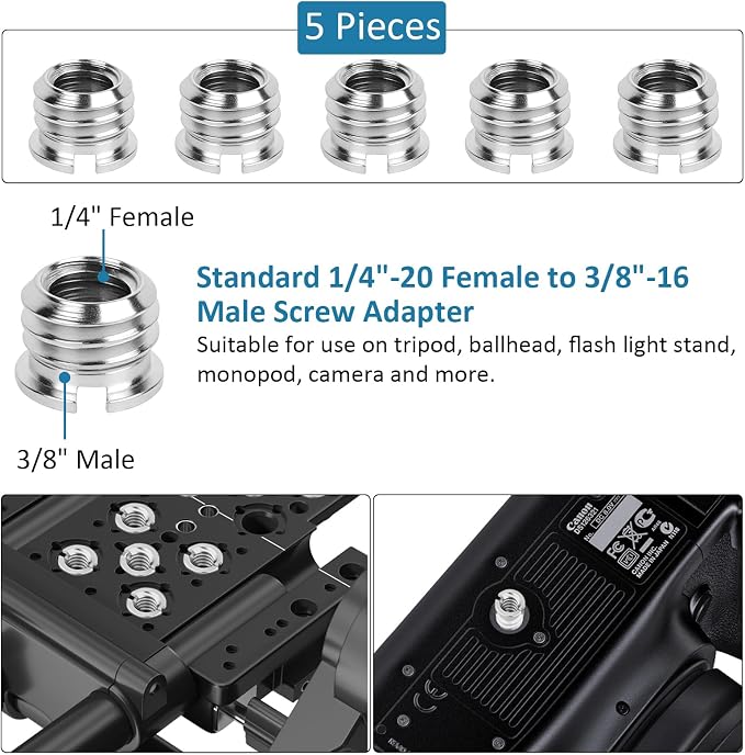 24 Pcs Camera Tripod Adapter, 1/4 to 3/8 Threaded Converter Camera Screw Mount - Image 2