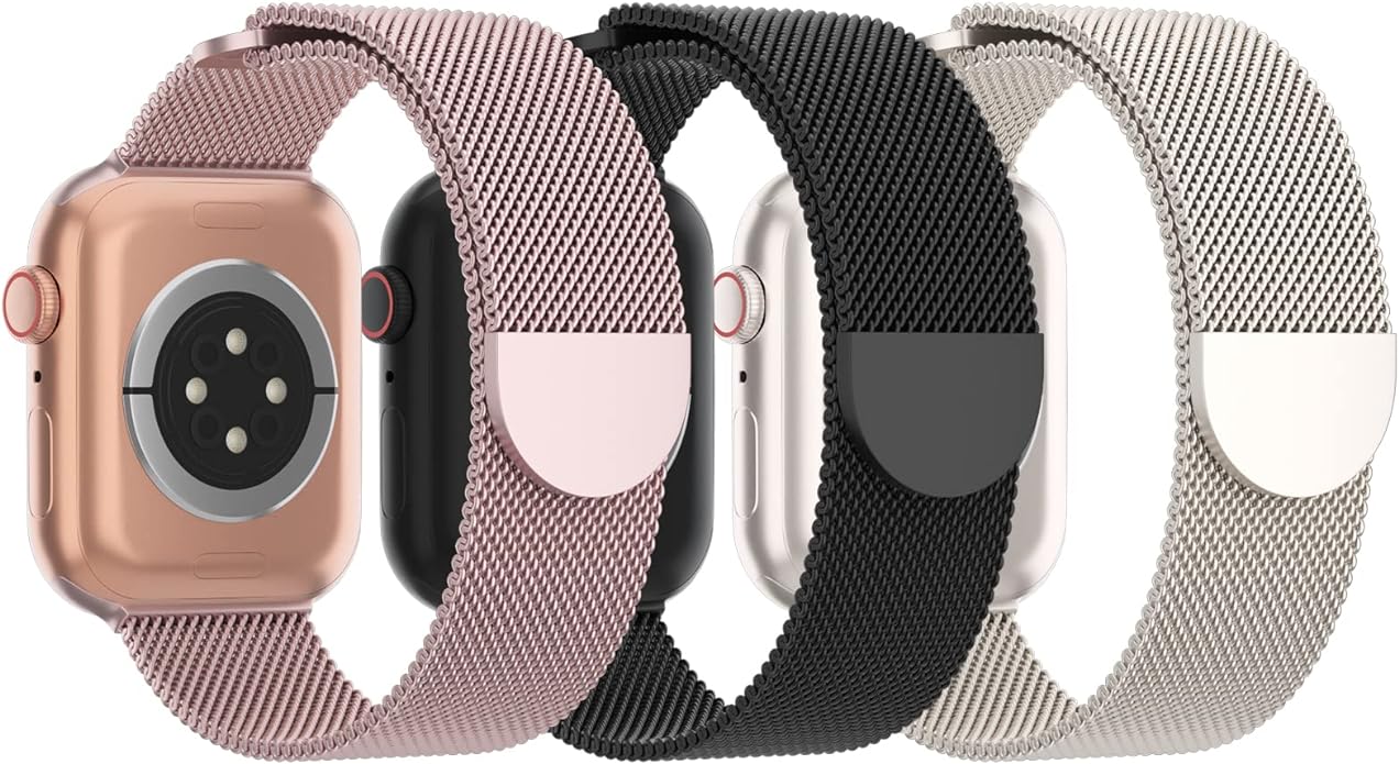 3 Pack Mesh Metal Band Compatible by Steezrd