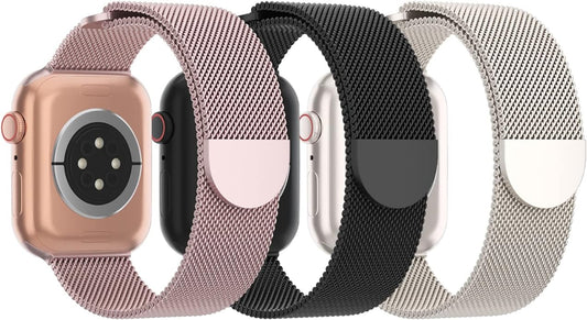 3 Pack Mesh Metal Band Compatible by Steezrd