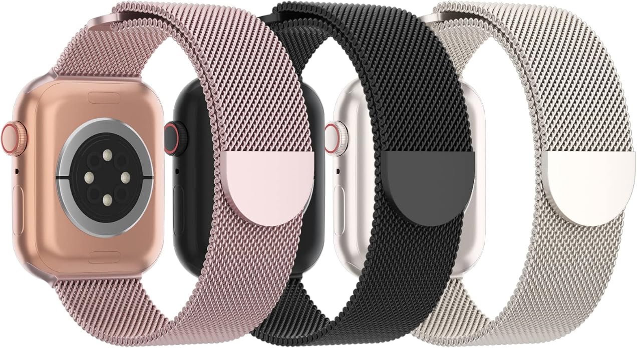 3 Pack Mesh Metal Band Compatible by Steezrd