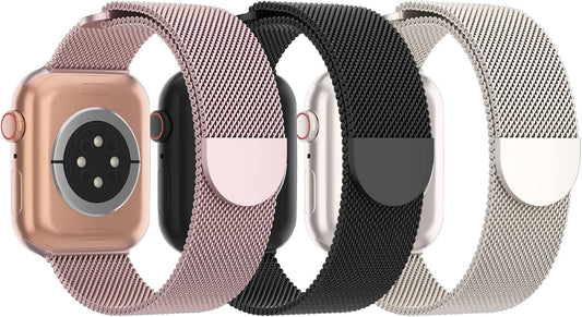 3 Pack Mesh Metal Band Compatible by Steezrd