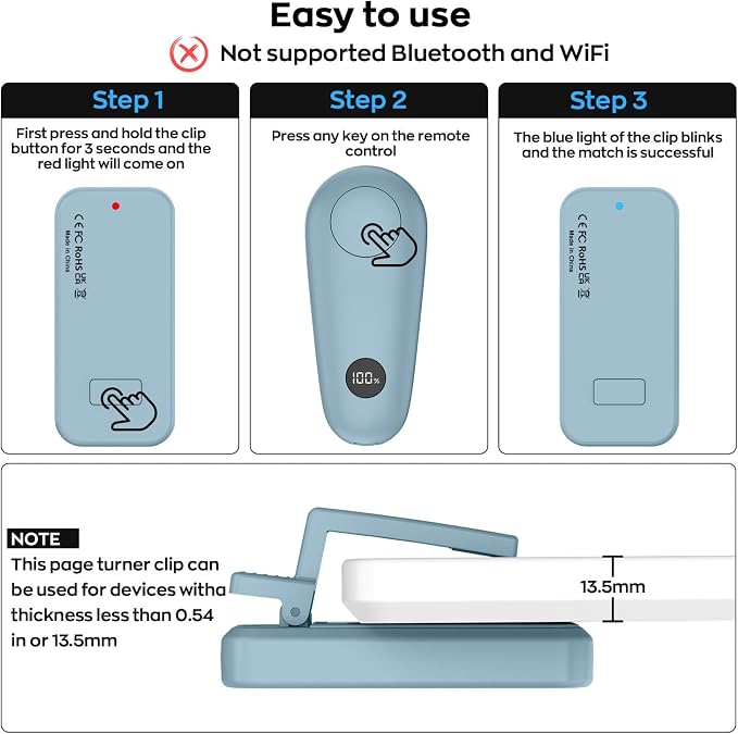 RF Remote Control Page Turner for Kindle Paperwhite Scribe Accessories - Image 4