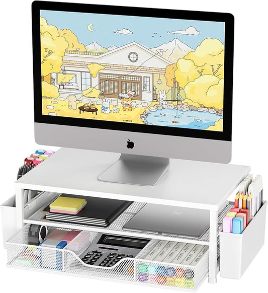 OPNICE Desk Organizers and Accessories, 2-Tier Computer Monitor Stand Riser by OPNICE