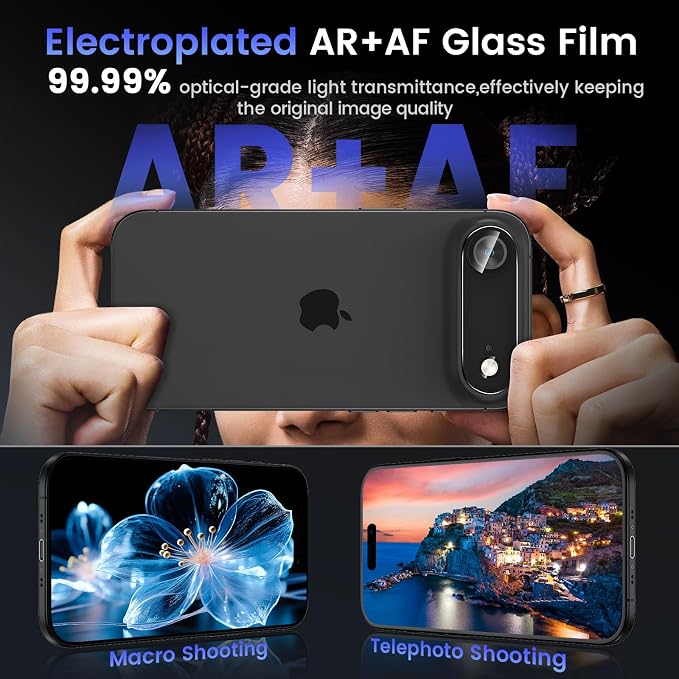 Tensea [3Pcs for iPhone 17 Air Camera Screen Protector, Tempered Glass Film - Image 3