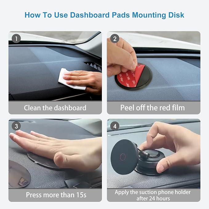 Dashboard Pad Mounting Disk for Suction Cup Phone Mount, Vacuum Suction Phone - Image 7