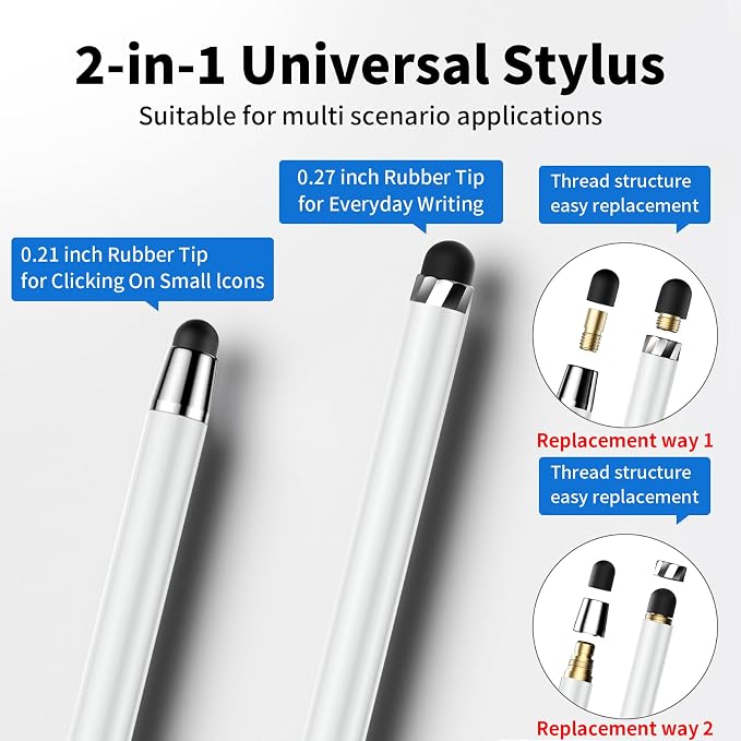 Stylus Pen for Touchscreen, Stylus 2-in-1 High Sensitivity Precision Suitable - Image 2
