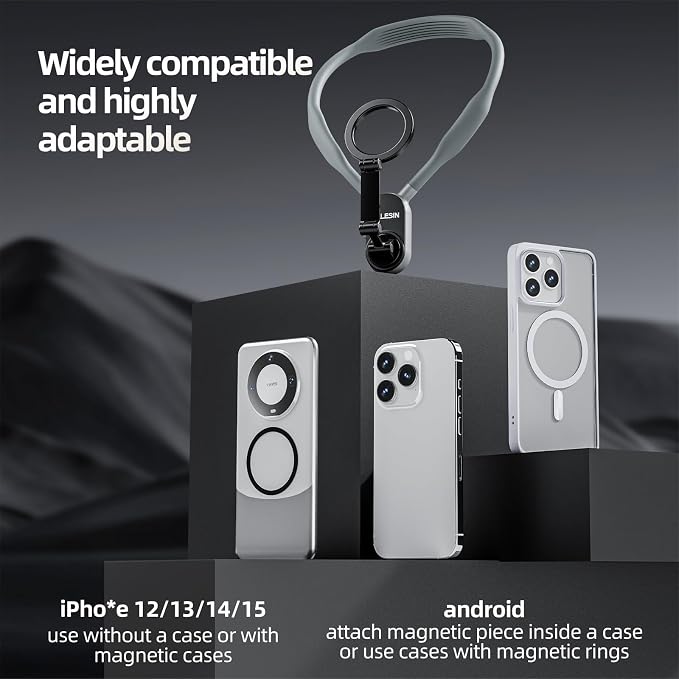 TELESIN Magnetic Neck Mount for Phones, Neck Cell Phone Holder POV/Vlog Selfie - Image 2