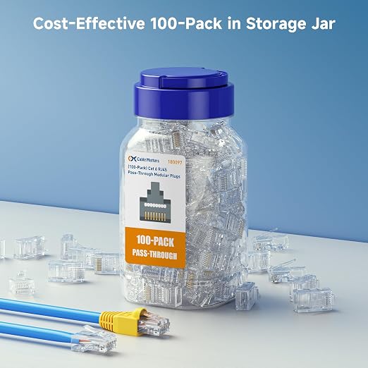 Cable Matters 100-Pack Cat 6 Pass Through RJ45 Connectors, 50µ Gold Plated - Image 7