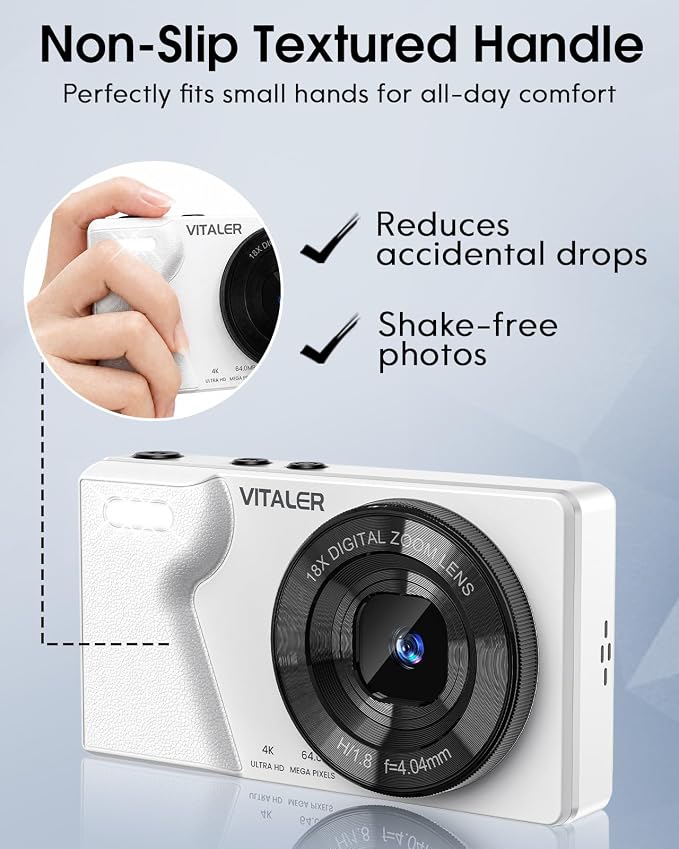 Digital Camera with Front Rear Lens, Autofocus 64MP 4K Camera - Image 6