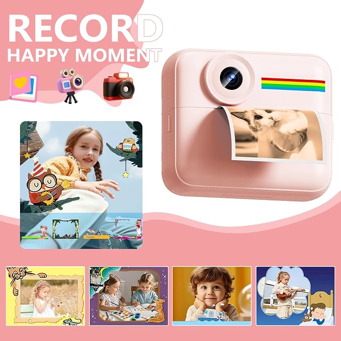 Kids Camera Instant Print with Color Printing Paper and Protective Case 32GB - Image 5