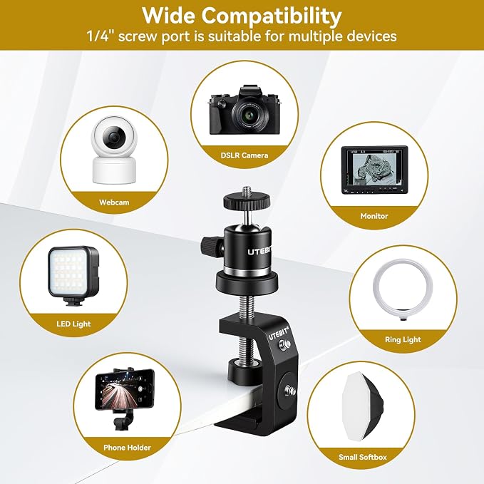 UTEBIT 40mm C-Clamp Camera Mount - Image 8