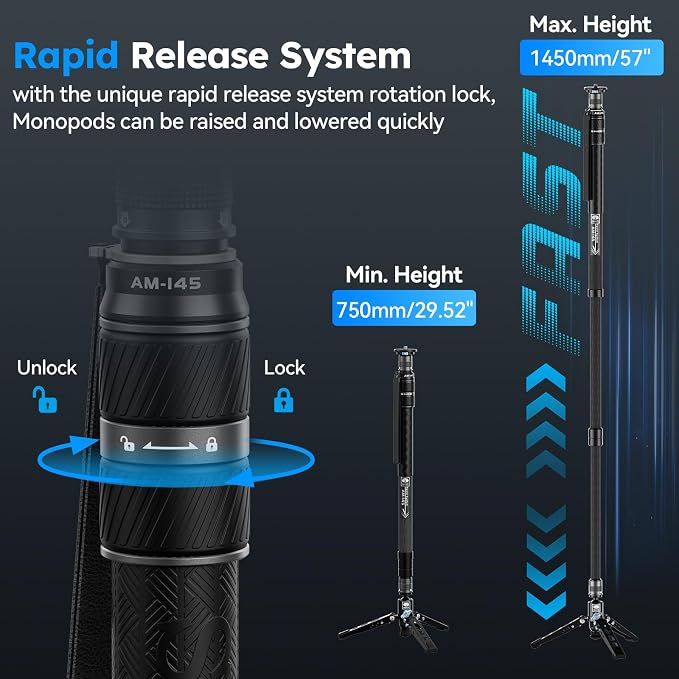 SIRUI AM-145 Carbon Fiber 3-in-1 Monopod - Image 3