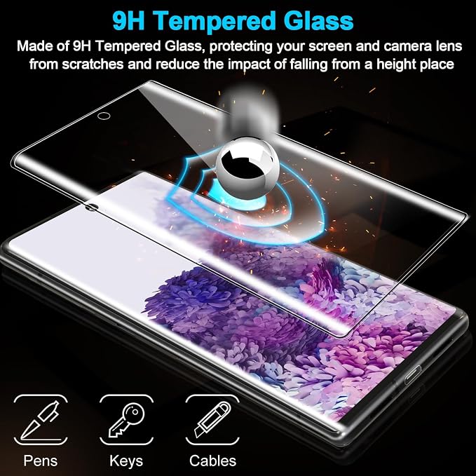 3 Pack Galaxy S20 Plus Screen Protector, HD Clear Tempered Glass, Fingerprint - Image 4