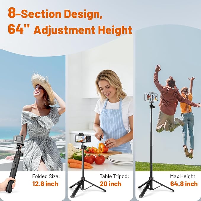 JOILCAN Tripod for iPhone & Camera, Extendable Portable Phone Tripod Stand for - Image 5