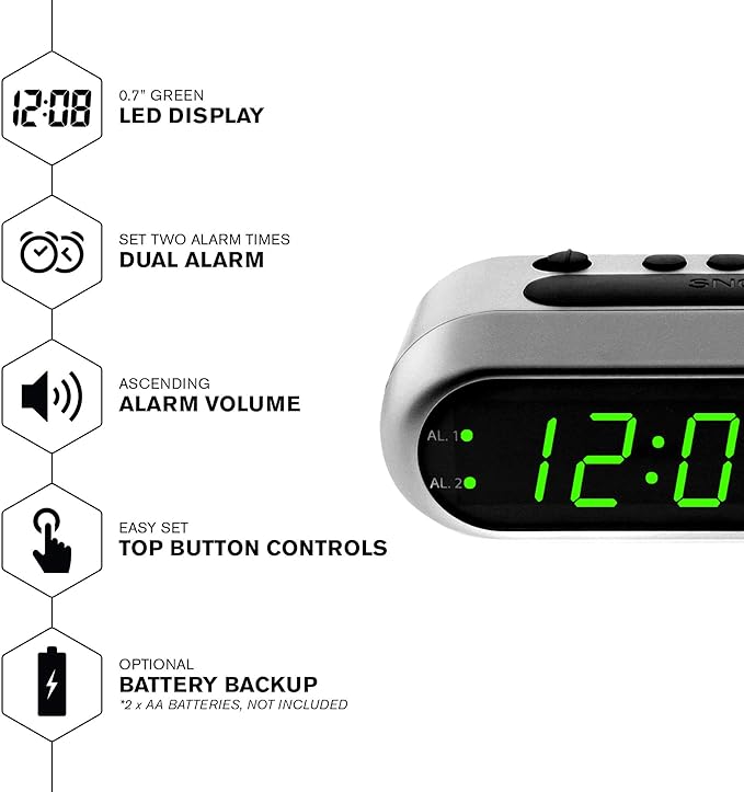 Sharp Digital Alarm Clock - Image 2