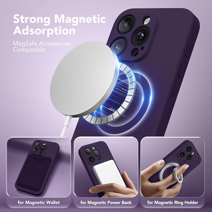 Magnetic for iPhone 13 Pro Case, Silicone Shockproof Protective Phone Case for - Image 2