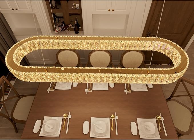 HAIXIANG LED Long Chandeliers for Dining Table Modern Chandelier Dimmable - Image 6